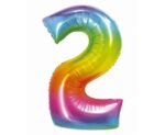 Balon foliowy Cyfra ''2'' 76 cm tęczowa