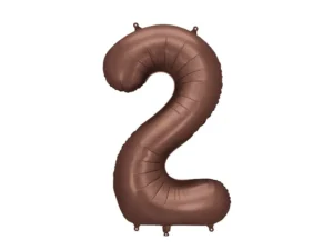 Balon foliowy Cyfra '2', 86 cm, mocca