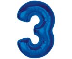 Balon foliowy Cyfra ''3'' 92 cm niebieski
