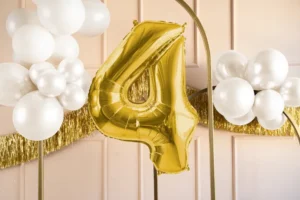 Balon foliowy Cyfra ''4'' 72 cm jasny złoty