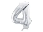 Balon foliowy Cyfra ''4'' 86cm srebrny