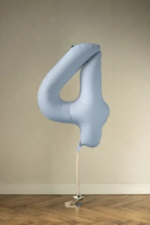 Balon foliowy Cyfra '4' 86cm mglisty niebieski