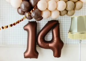 Balon foliowy Cyfra '4', 86cm, mocca
