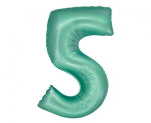 Balon foliowy Cyfra ''5'' 76 cm miętowa matowa