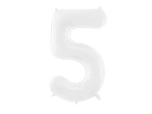 Balon foliowy Cyfra ''5'' 86 cm biały