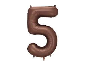 Balon foliowy Cyfra '5', 86 cm, mocca