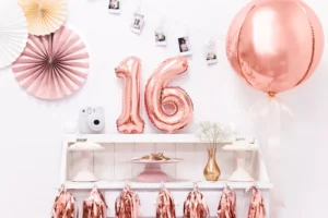 Balon foliowy Cyfra ''6'' 35 cm różowe złoto