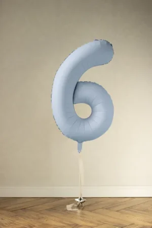 Balon foliowy Cyfra '6' 86cm mglisty niebieski