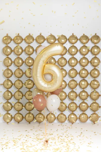 Balon foliowy Cyfra '6' 86cm złoty
