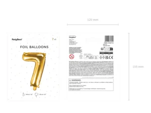 Balon foliowy Cyfra ''7'' 35 cm złoty