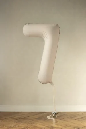 Balon foliowy Cyfra '7' 86cm jasny beż