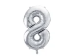 Balon foliowy Cyfra ''8'' 72 cm srebrny