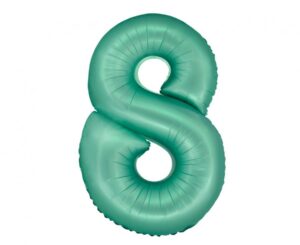 Balon foliowy Cyfra ''8'' 76 cm miętowa matowa