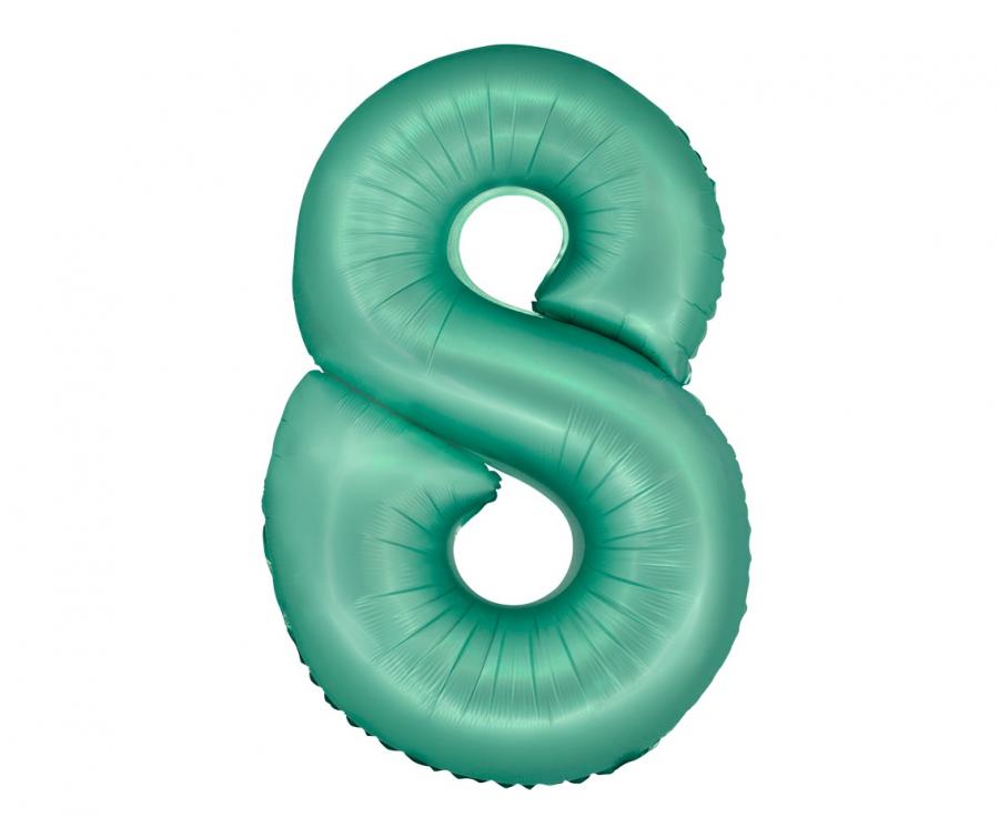Balon foliowy Cyfra ''8'' 76 cm miętowa matowa