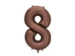 Balon foliowy Cyfra '8', 86 cm, mocca