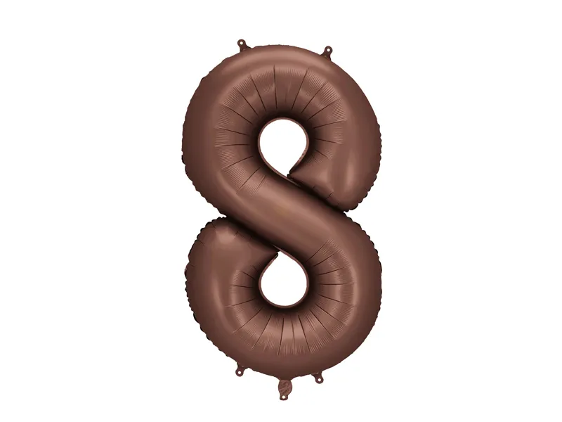 Balon foliowy Cyfra '8', 86 cm, mocca