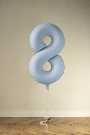 Balon foliowy Cyfra '8' 86cm mglisty niebieski