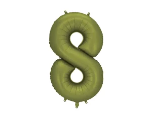 Balon foliowy Cyfra '8' 86cm oliwkowy