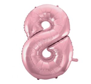 Balon foliowy Cyfra ''8'' 92 cm jasny różowy