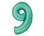 Balon foliowy Cyfra ''9'' 76 cm miętowa matowa