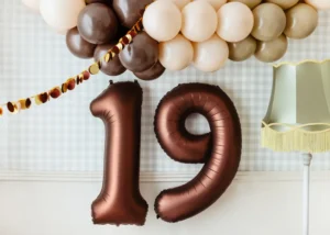 Balon foliowy Cyfra '9', 86cm, mocca