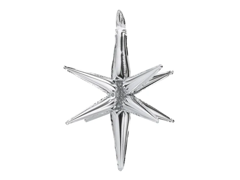 Balon foliowy Gwiazda 3D 105 cm srebrny