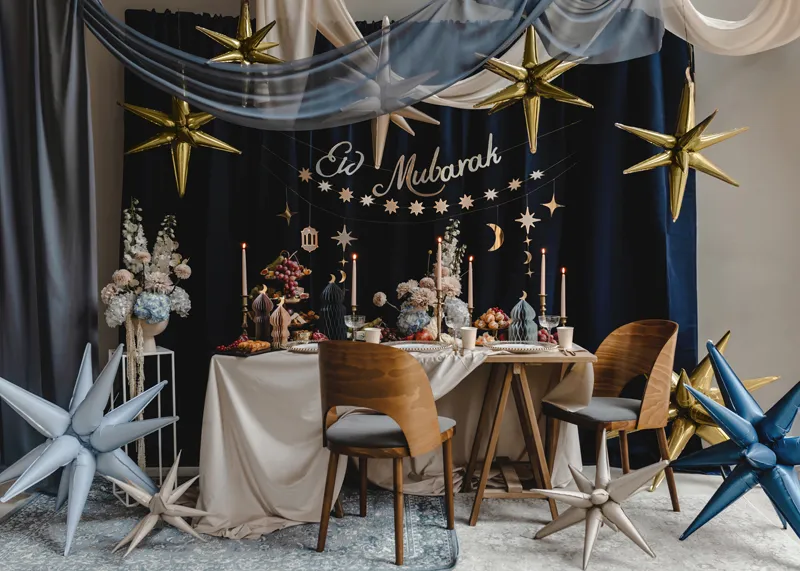 Balon foliowy Gwiazda 3D, 50cm złoto