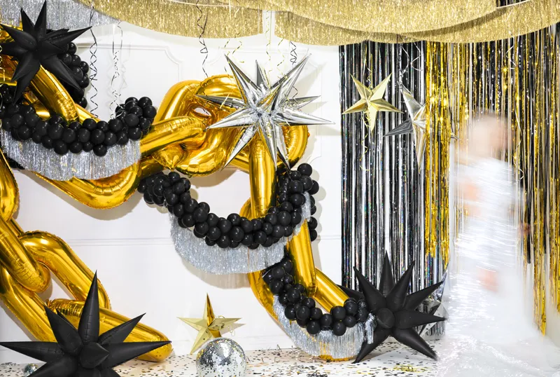 Balon foliowy Gwiazda 3D 70cm, czarny