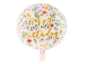 Balon foliowy Happy Birthday 45cm jasny różowy