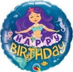Balon foliowy Happy Birthday Syrenka 45 cm