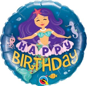 Balon foliowy Happy Birthday Syrenka 45 cm
