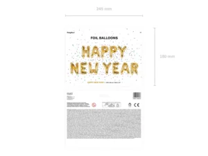 Balon foliowy Happy New Year 422x46cm złoty