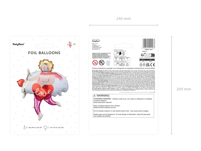 Balon foliowy Kupidyn, 82x99 cm