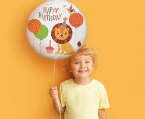 Balon foliowy Lew Happy Birthday 45cm