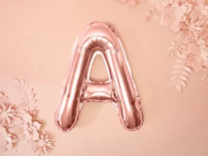 Balon foliowy Litera ''A'' 35 cm różowe złoto
