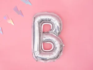 Balon foliowy Litera ''B'' 35 cm holograficzny