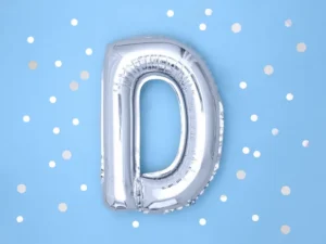 Balon foliowy Litera ''D'' 35cm srebrny