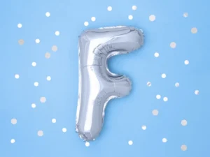 Balon foliowy Litera ''F'' 35cm srebrny
