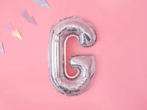 Balon foliowy Litera ''G'' 35 cm holograficzny