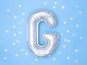Balon foliowy Litera ''G'' 35cm srebrny