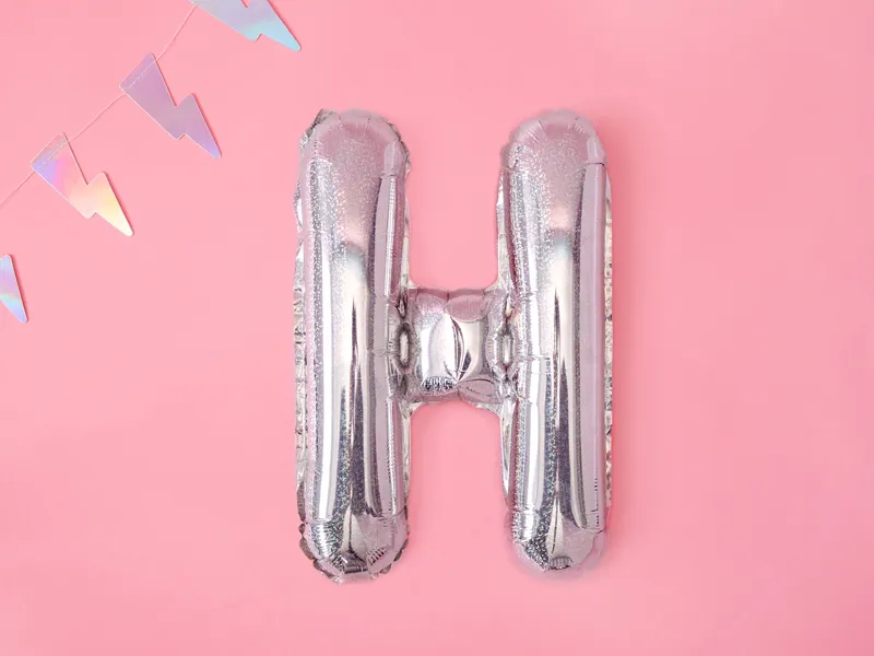 Balon foliowy Litera ''H'' 35 cm holograficzny