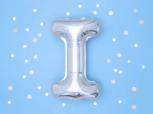 Balon foliowy Litera ''I'' 35cm srebrny