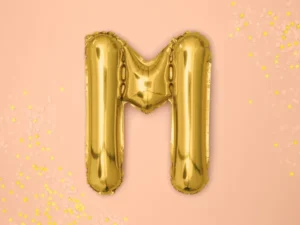 Balon foliowy Litera ''M'' 35cm złota