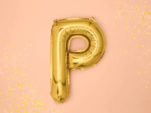 Balon foliowy Litera ''P'' 35cm złota