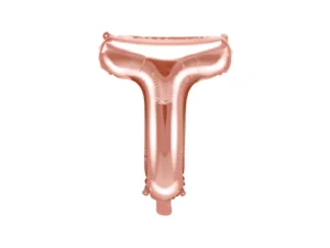 Balon foliowy Litera ''T'' 35cm różowe złoto