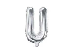 Balon foliowy Litera ''U'' 35 cm srebrny