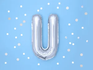 Balon foliowy Litera ''U'' 35cm srebrny