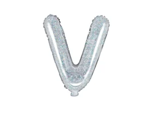Balon foliowy Litera ''V'' 35cm holograficzny