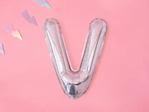 Balon foliowy Litera ''V'' 35 cm holograficzny
