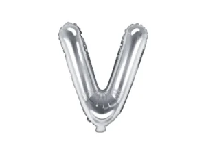 Balon foliowy Litera ''V'' 35 cm srebrny